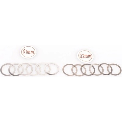 HOBBYTECH Spojkové podložky pro vymezení vůle SHIMS 13x16x0.1/0.2 mm 6+6 ks