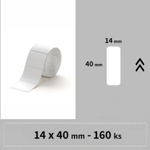 Niimbot A2A08611501, 14x40mm, 155 бр. , бели самозалепващи етикети (A2A08611501)