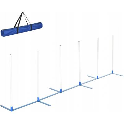 Pawhut Sada pro agility pro psy 305 x 60 x 94 cm, bílá + modrá