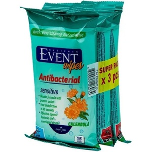 Event Антибактериални мокри кърпички Event - Невен, 3 x 15 броя (2EV02ANT108CAL015A) - baby