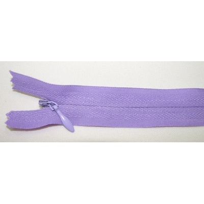Zips krytý nedeliteľný Bavlnený 20cm fialová