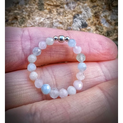 Katyba Prstene Morganit so striebrom 00350