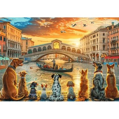 Trefl - Puzzle Dogs at Venice - 1 000 piese