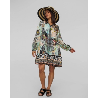 Hedvábné Košilové šaty Camilla Folk Afloat