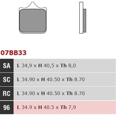 Přední brzdové destičky Brembo Moto Guzzi 750 GRISO 2004 - směs SA