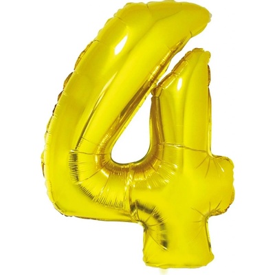 Balon foliový číslice 4 zlatá 85 cm