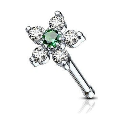 Šperky4U piercing do nosu zelený kamínek N0097-CG