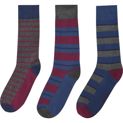 Firetrap Мъжки чорапи Firetrap 3 Pack Formal Socks Mens - Striped