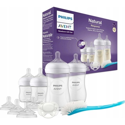 Philips Avent novorozenecká startovní sada Natural Response +sada saviček transparentní