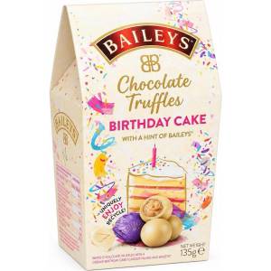 BAILEYS Шоколадови трюфели Birthday Cake Бял шоколад 135г Картонена кутия