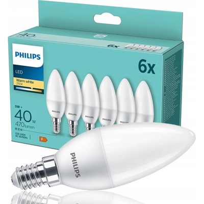 Philips Lighting 871951431344600 LED EEK2021 F A G E14 svíčkový tvar 5 W = 40 W teplá bíl
