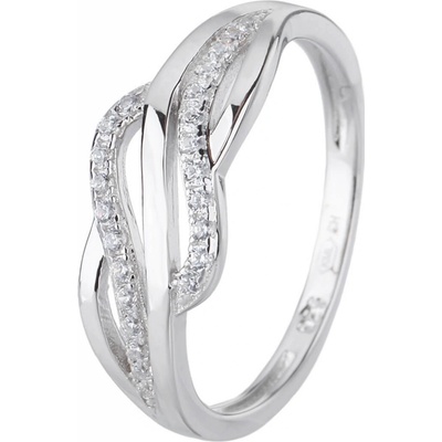 Bealio stříbrný prsten VLNKY zirkon 49 03 03822 2120
