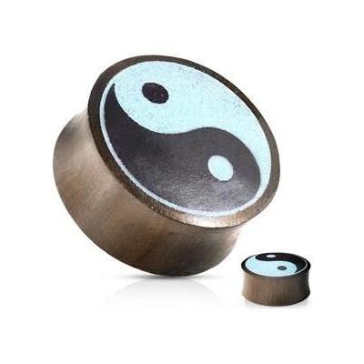 Šperky4U Sono wood plug do ucha jing-jang PL01276-25