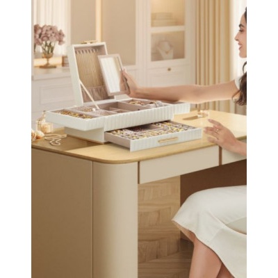 Songmics šperkovnice Anah 2 patra bílá