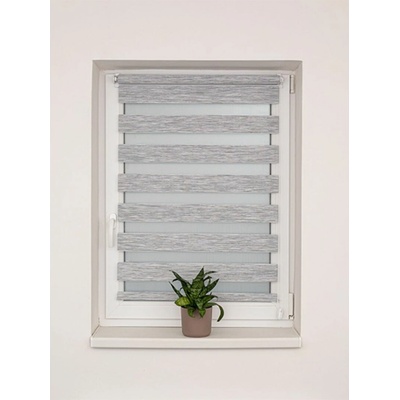 DeCori Roleta DEN&NOC Wood bílo šedá BH67 81x150 cm