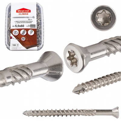 KLIMAS Skrutka do exotického dreva 5x60mm TX20 (100ks) WN-50060-A2
