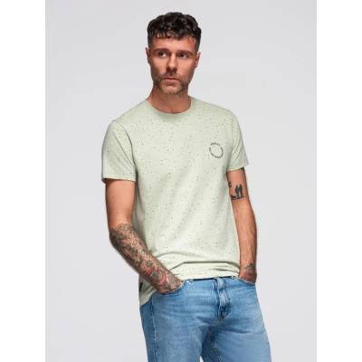 Ombre printed cotton T-shirt with round neckline mint