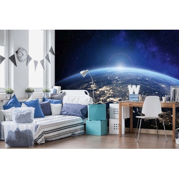 DIMEX ART s. r. o Самозалепваща се флизелинова фототапета светлините на града от космоса 375 x 250 см