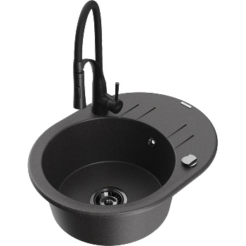 Mexen Kevin гранитна мивка с 1 корито с отцедник и кухненски смесител Aster, (6517-76-73450-70-B)