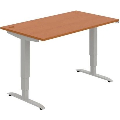 Hobis Pracovný stôl Motion, ZO, 3S, 140x61 - 128x80 cm, čerešňa/sivá