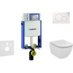 Geberit Kombifix - Комплект от предстена инсталация, тоалетна чиния и седалка Ideal Standard Tesi, бутони Sigma01, алпийско бяло 110.302. 00.5 NF1 (110.302.00.5 NF1)