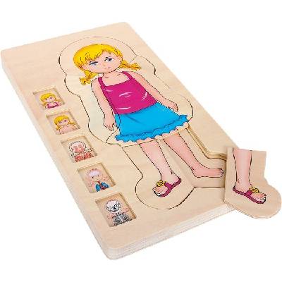 Legler Puzzle vícevrstvé Anatomie dívka 4 vrstvy 28ks