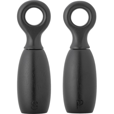 Bloomingville Мелнички за сол и пипер Martim от каучуково дърво черни 2 бр (82061968)