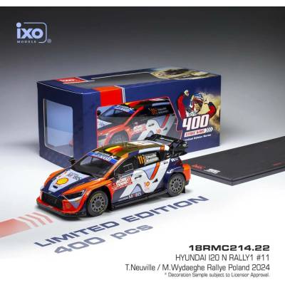 Hyundai i20 N Rally1 Rallye Poland 2024 11 Neuville Wydaeghe IXO 1:18