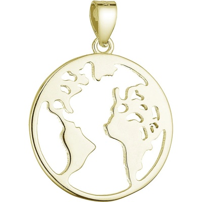 Evolution Group Pozlacený stříbrný přívěsek světadíly 64065