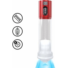 Shots Pumped HyperLift Masturbator Pump Metallic Red, elektronická vákuová pumpa s masturbačnou vložkou 30,9 x 8,3 cm