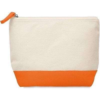 Laupa kozmetická bavlnená taška + zips spodná časť oranžová