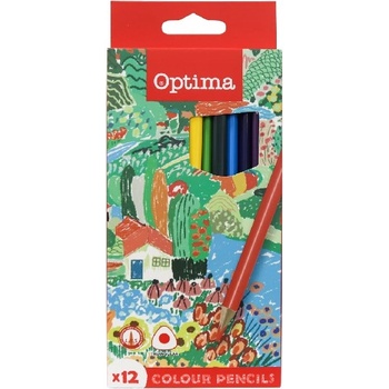 Optima цветни моливи триъгълни тънки 12 броя 100081 (100081)