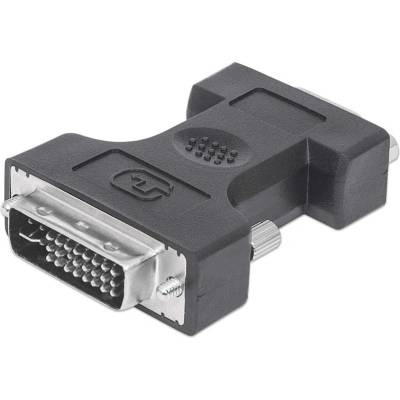 Преходник Manhattan 328883, от VGA(м) към DVI-I(ж), черен (MANHATTAN-328883)