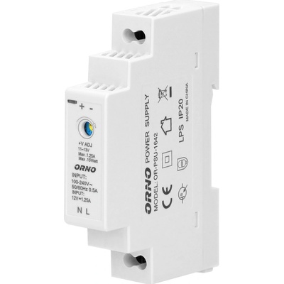 ORNO 12V Zdroj na DIN lištu DC 1,25A, 15W