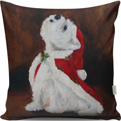 Hanah Home Vianočný vankúš TUNES II hnedý 43x43