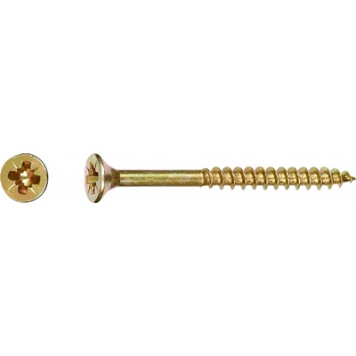 Uni vrut se zápustnou hlavou PZ2 částečný závit žlutě pozink. 4x40 mm, 500 ks