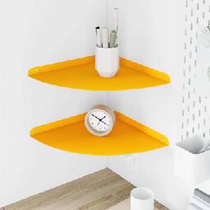 vidaXL Плаващ рафт за ъгъл 2 бр. Горчично жълто 30 x 30 x 2 см (8004116)