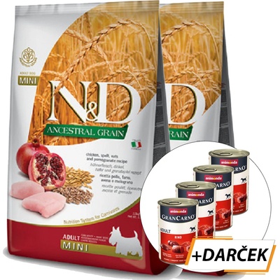 N&D Dog LG Adult Mini Chicken & Pomegranate 2 x 7 kg