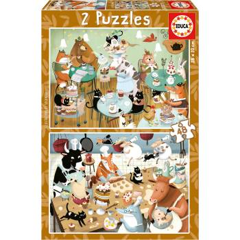 Image 1 of Educa Пъзел Educa от 2 x 48 части - Горски приказки (EDU19687)