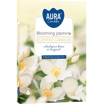 AURA 6 бр. чаени свещи aura с аромат на цъфтящ жасмин (p15-169)
