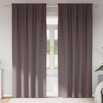 vidaXL Завеси за затъмняване с пръстени 2 бр. Тъмен кафяв 260 x 140 см (4107447)