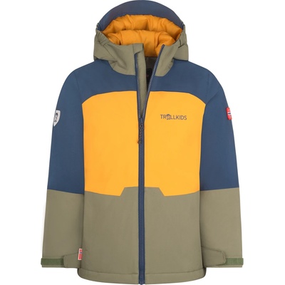 TROLLKIDS Детско зимно яке Trollkids Kid's Hardanger Jacket Winter jacket - Golden Yellow / Mystic Blue / Moss - размер 140 (EU) (703-4662-0317)