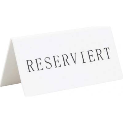 Gastrofans Stojánek na stůl Securit "Reserviert" - bílý akryl - 5 ks