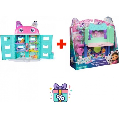 Изгоден комплект: Къщата на куклите на Габи във филма: голямата къща от филма + баня за голямата къща (as_6074334_6072921_bathroom)