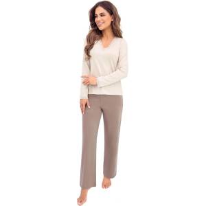 Donna Дамска пижама Piama-Daphne-Long-Beowa-BeowyV-65806-Beżowy - Червен, размер L