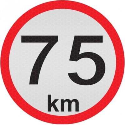 Reflexná samolepka rýchlosť 75 km, priemer 200 mm