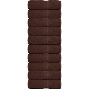 vidaXL Кърпи за гости FROGN 10 бр. Кафяви 30x50 см 360 г/м2 (136757)