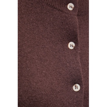 Answear. LAB Жилетка от мериносова вълна с шал Answear. LAB дамска в кафяво от лека материя (WA25-SWD025)