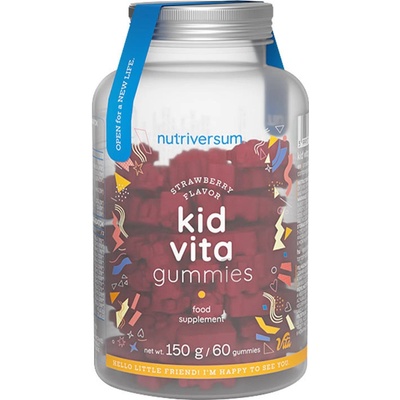 Nutriversum Kidvita Gummies vitamín pre deti jahoda 60 gumových medvedíkov