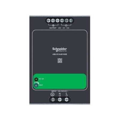 Single-phase power supply, input 100…340 V AC, output 48 V DC, 480 W, DIN-rail, IP20, Easy Modicon ABL2, ABLS1A48100E
